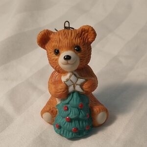 Vintage 1990 Hallmark porcelain "Cinnamon Bear" ornament